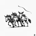 more simplistic tattoo based off the lyric "like a team of mules, pulling hell off of its hinges" without people tattoo design idea