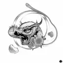 more simplistic line work. not as much shading.  tattoo design idea