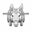 very simple mule pulling wagon sketch  tattoo design idea
