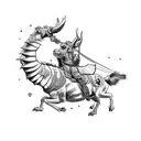 more simplistic tattoo based off the lyric "like a team of mules, pulling hell off of its hinges" tattoo design idea