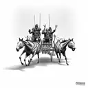 more simplistic tattoo based off the lyric "like a team of mules, pulling hell off of its hinges" tattoo design idea