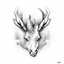 two mules pulling down entranceway  tattoo design idea