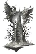 dark tower tattoo design idea