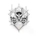 A stylized tattoo of a UNIX command line interface with subtle nods to social issues like equality and justice tattoo design idea