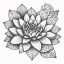 water lily and mother tattoo design idea