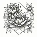 water lily and mother tattoo design idea