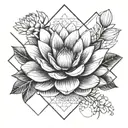 water lily and mother tattoo design idea