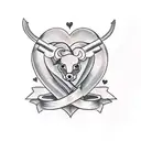 A traditional tattoo of a butcher knife and cleaver crossed over a heart, symbolizing your occupation in the meat industry tattoo design idea