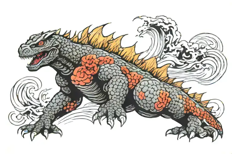 Godzilla tattoo design idea