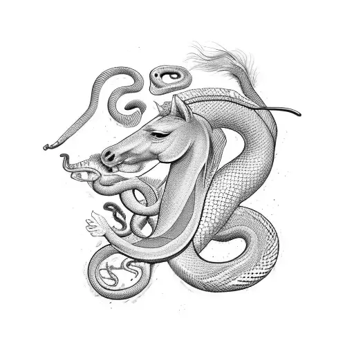 horse, snake, rat, dog, dog tattoo design idea