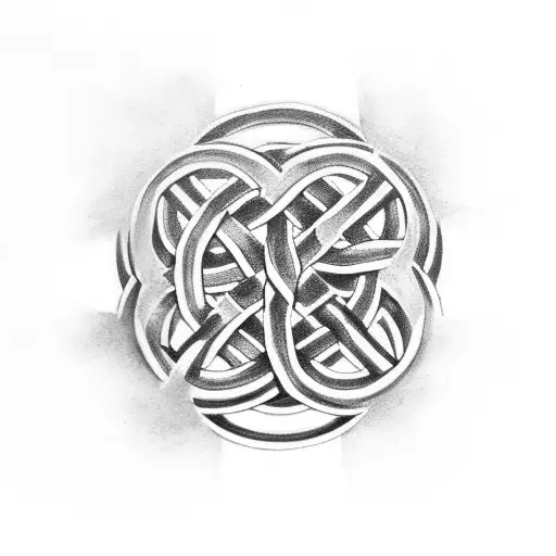 endless knot with bodhi tree tattoo design idea