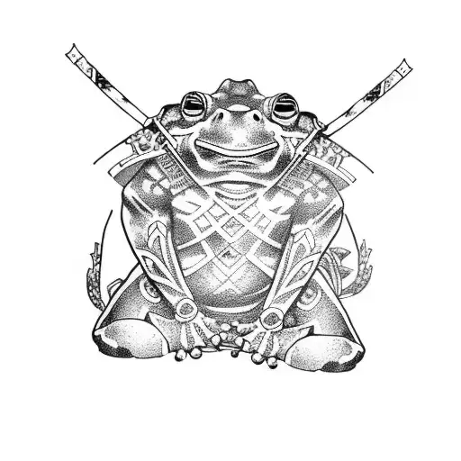samurai frog tattoo  tattoo design idea