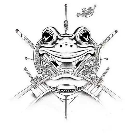 samurai frog tattoo  tattoo design idea