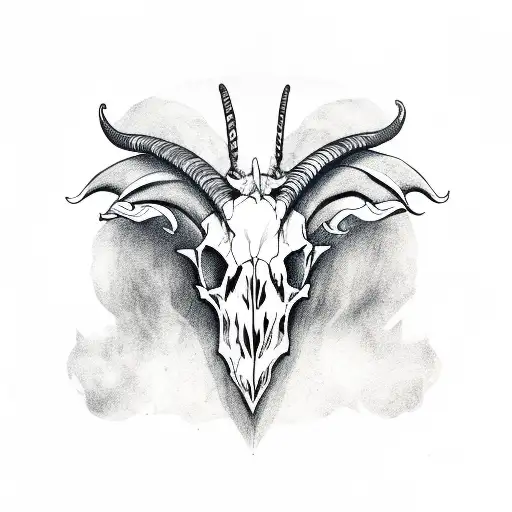 goat Skull Devil  tattoo design idea