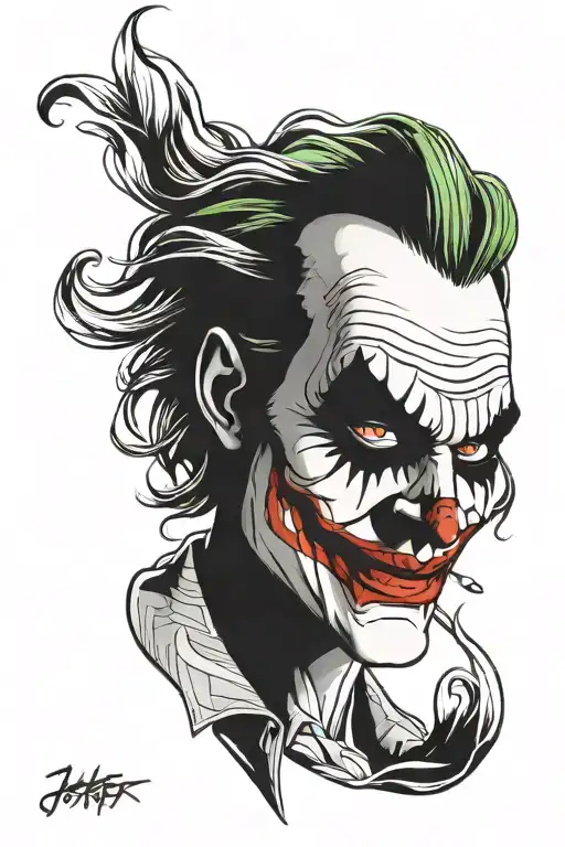 joker mask tattoo design idea