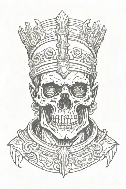skull face of roman emperor  tattoo design idea