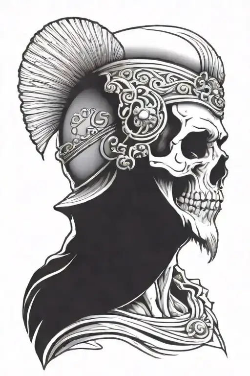 skull face of roman emperor  tattoo design idea