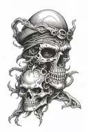 skull face tattoo design idea
