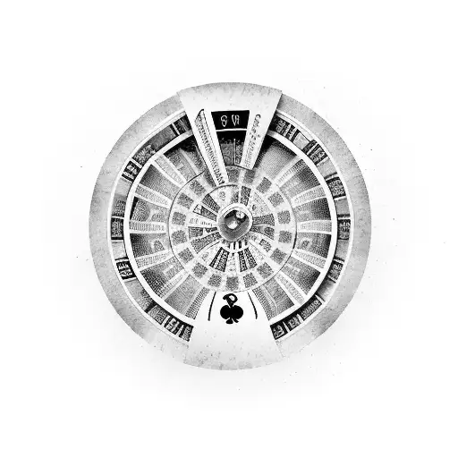 A vintage slot machine spitting out stacks of money tattoo design idea