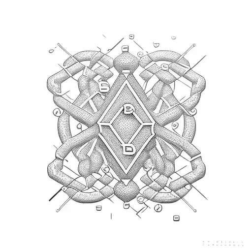 Chemical structure of a favorite drug intertwined with stacks of money tattoo design idea