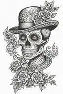 Day of the Dead over the hand tattoo design idea