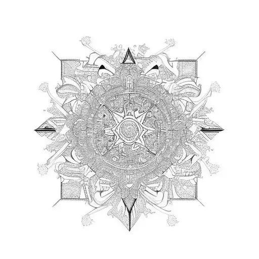 Regal, pristine, elaborate, stoicly sublime geometry tattoo design idea