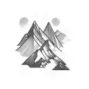 A beer bottle morphing into a towering glacier tattoo design idea