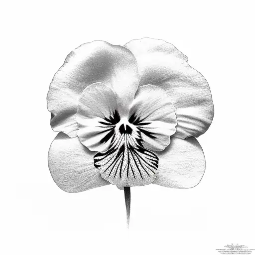pansy, no color,  tattoo design idea