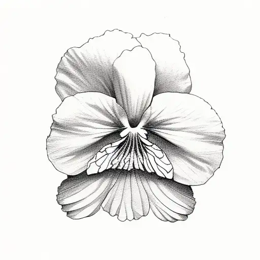 pansy, no color, 5-23-22 tattoo design idea