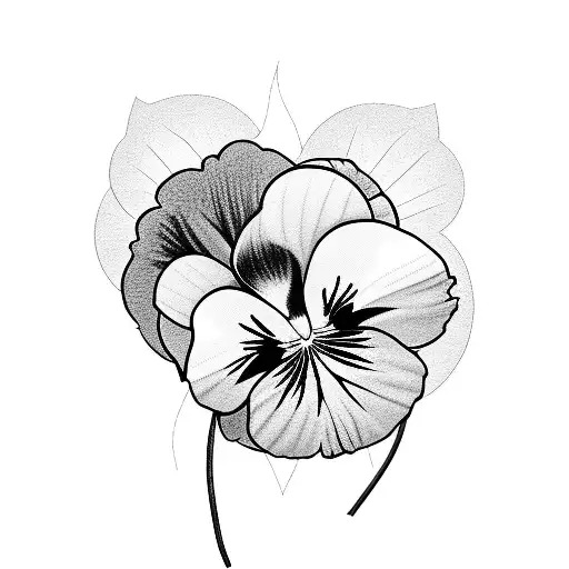 pansy, no color,  tattoo design idea