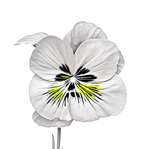 pansy, no color,  tattoo design idea