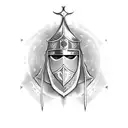 knight templar with goat head tattoo design idea