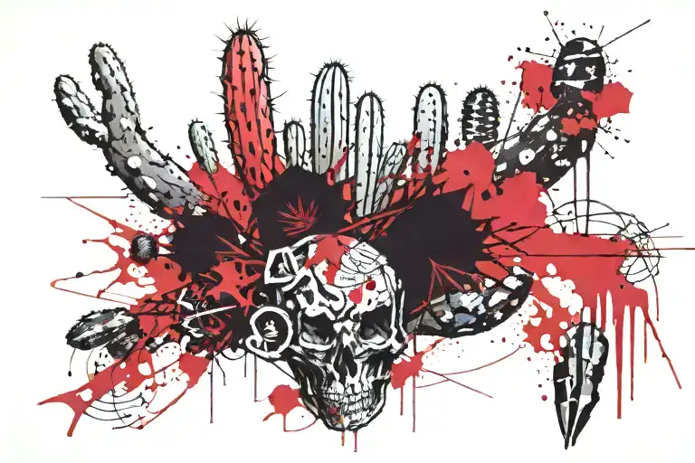 Aesthetic cactus creates world tattoo design idea