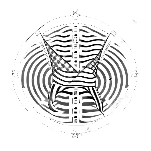 American flag with binary code for stripes tattoo design idea