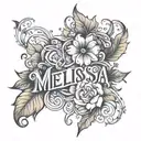 The name "Melissa" tattoo design idea