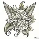 The name "Melissa" tattoo design idea