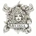 The name "Melissa" tattoo design idea