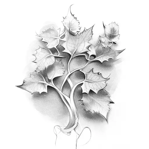 ivy leaf vine tattoo design idea