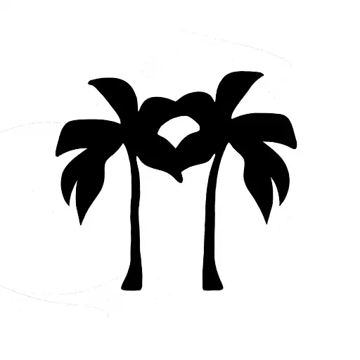 two little boys and a palm tree tattoo design idea