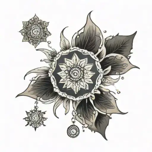 mandala jewerlly snowflake evil eye inside tattoo design idea