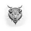 bull bear tattoo design idea