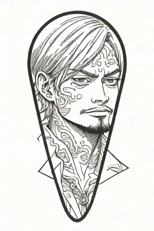 sanji, one piece, no hands, 0 hands, clear face tattoo tattoo design idea