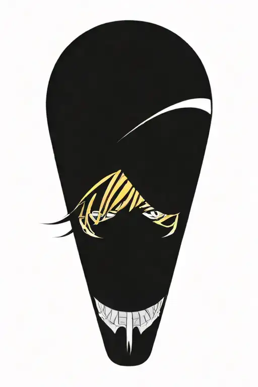 sanji one piece in a style , no hands, 0 hands, no face tattoos tattoo design idea