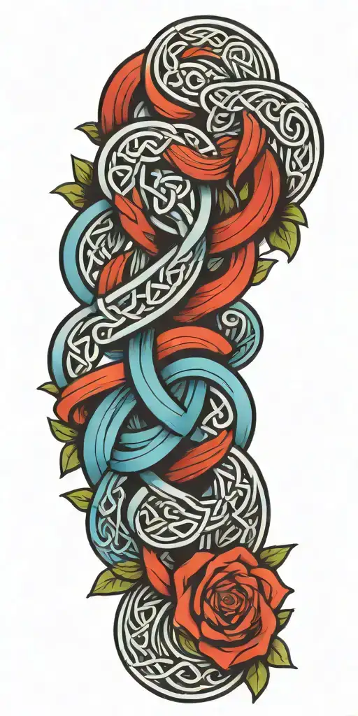 celtic knot intertwined tattoo design idea