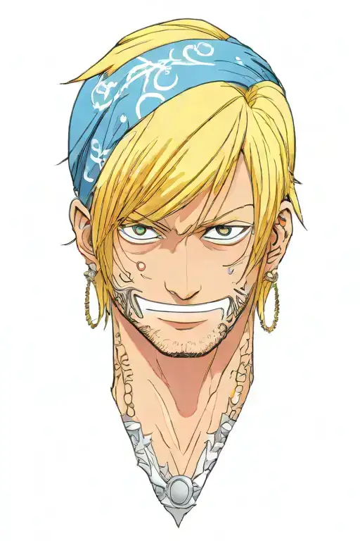 sanji one piece, no hands, 0 hands tattoo design idea