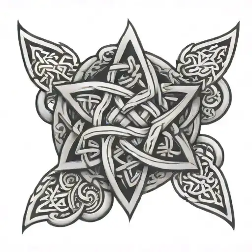 celtic knot intertwined tattoo design idea