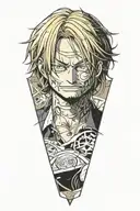 sanji one piece, no hands, 0 hands tattoo design idea