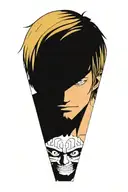 sanji one piece, no hands, 0 hands tattoo design idea