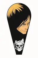 sanji one piece, no hands, 0 hands tattoo design idea