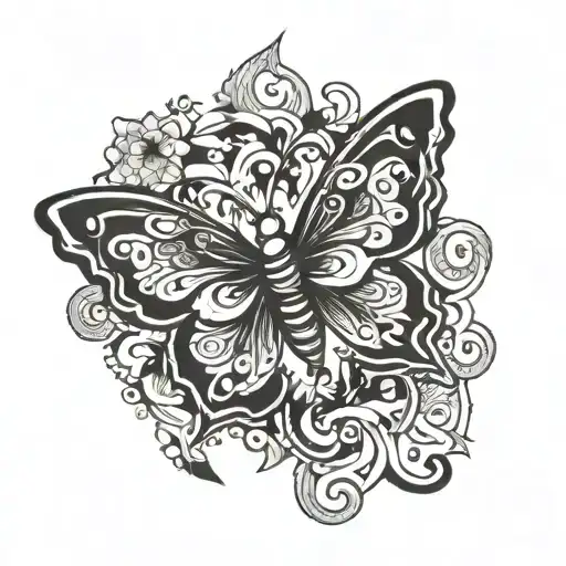 Hmong butterfly tattoo design idea